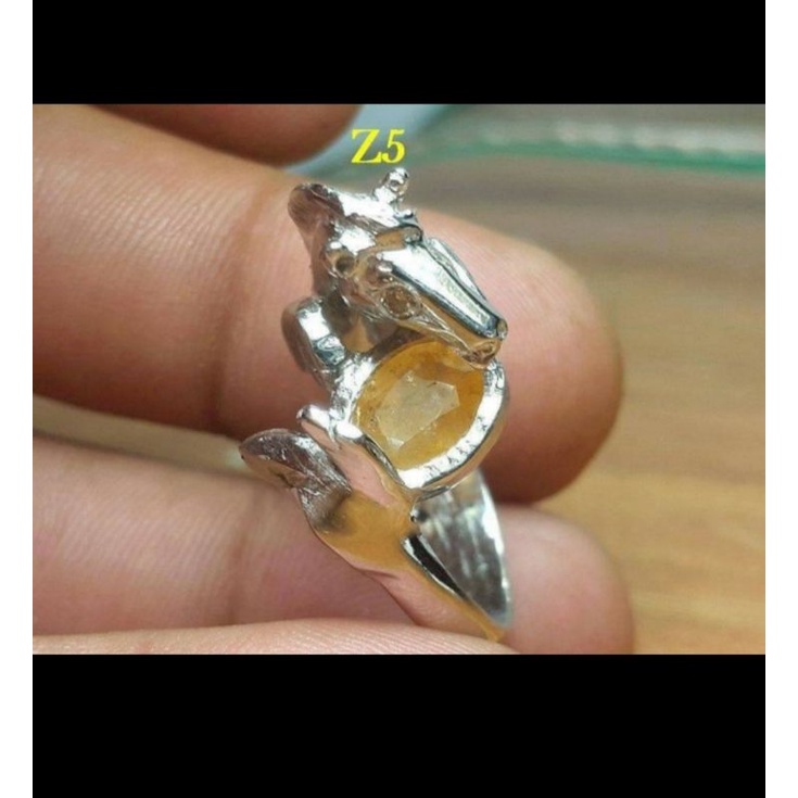 obral yelow safir + 2 berlian yelow asli sisa toko