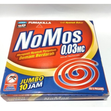 Obat Nyamuk Bakar Nomos DBD Jumbo 10 Jam (isi 5 pasang)