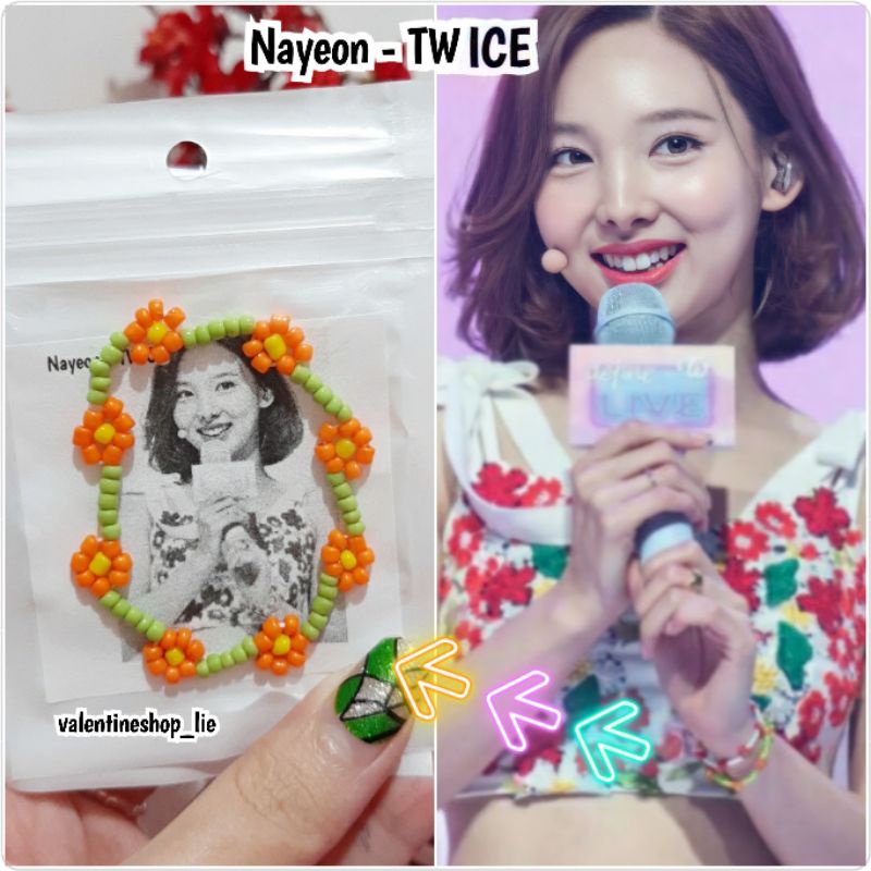 gelang tangan manik NAYEON MOMO TWICE / kpop idol beads bracelet