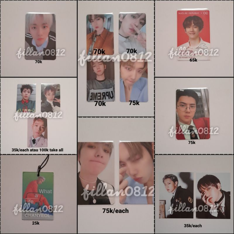 EXO Baekhyun Chanyeol Sehun Chen Xiumin PC Photocard Postcard DMUMT Tempo Love Shot Blooming Days