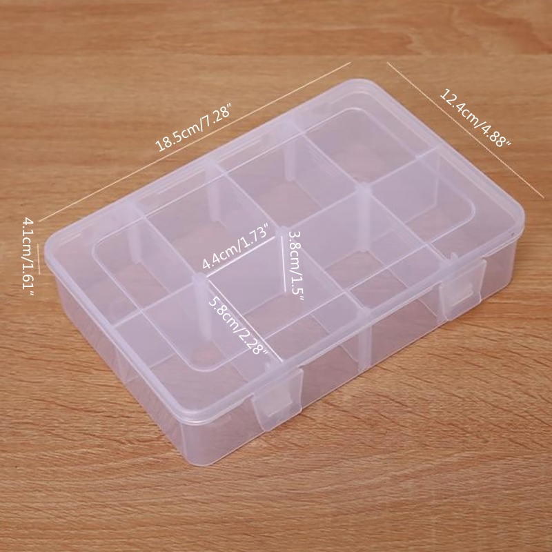 Gro Kotak Penyimpanan Perhiasan Manik Anting Organiser Kompartemen Storage Box Kotak Organiser Plastik Dengan 8sekat Adjustable