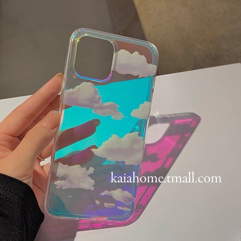 Hologram Rainbow Cloud Softcase for iphone 7/8+ XS XS Max XR 11 Pro Max 12 Pro Max