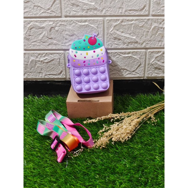 Tas selempang pop it viral Ice Cream Ungu