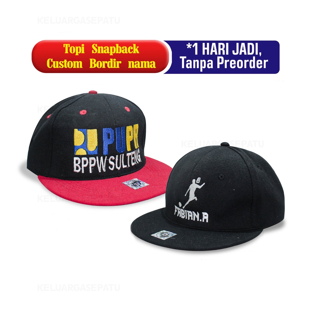 TOPI SNAPBACK CUTOME BORDIR NAMA SATUAN TOPI HIPHOP BORDIR LOGO DAN NAMA TOPI CUSTOME BORDIR