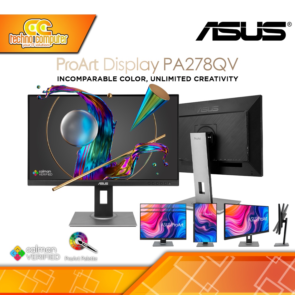 Jual Monitor Asus Proart Pa278qv Professional Monitor 27 Inch Wqhd 2560 X 1440 Ips 100 0492