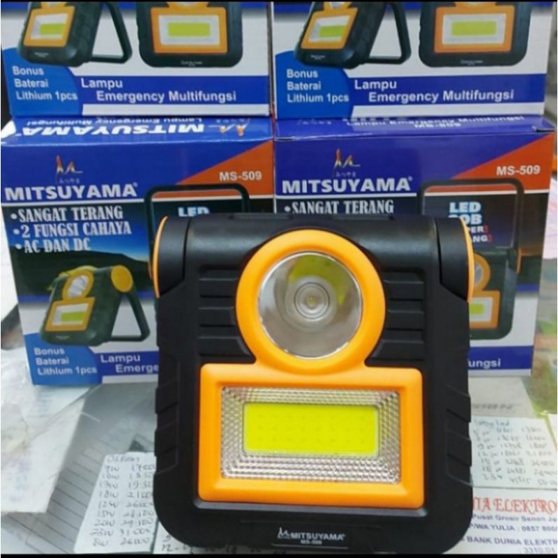Lampu emergency mitsuyama ms-509 multi fungsi cob terbaru