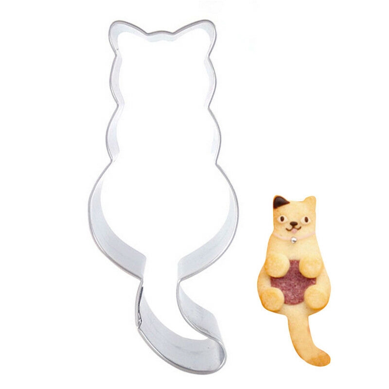 Lucu Kucing Berbentuk Cookie Cutter Stainless Steel Pastry Coklat Biskuit Cetakan Dapur DIY Baking Mold Alat Dekorasi Kue