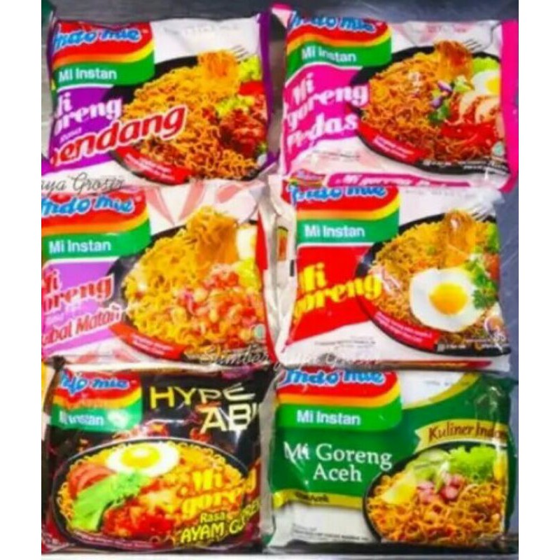 Mie Indomie ALL Varian Soto kuah Mi goreng Aceh 