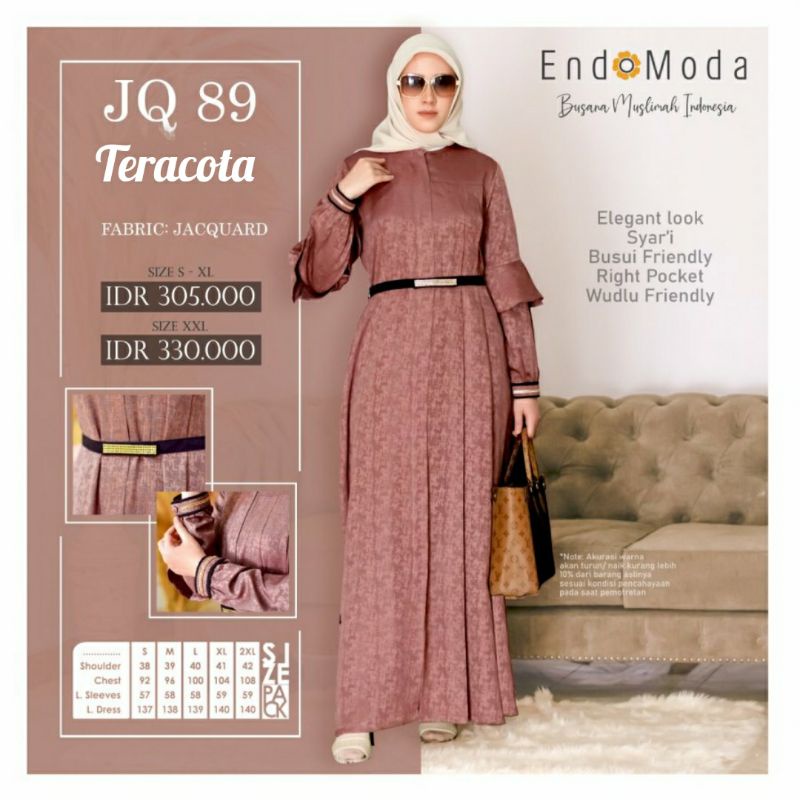 Endomoda  JQ 89 dress pesta teracota
