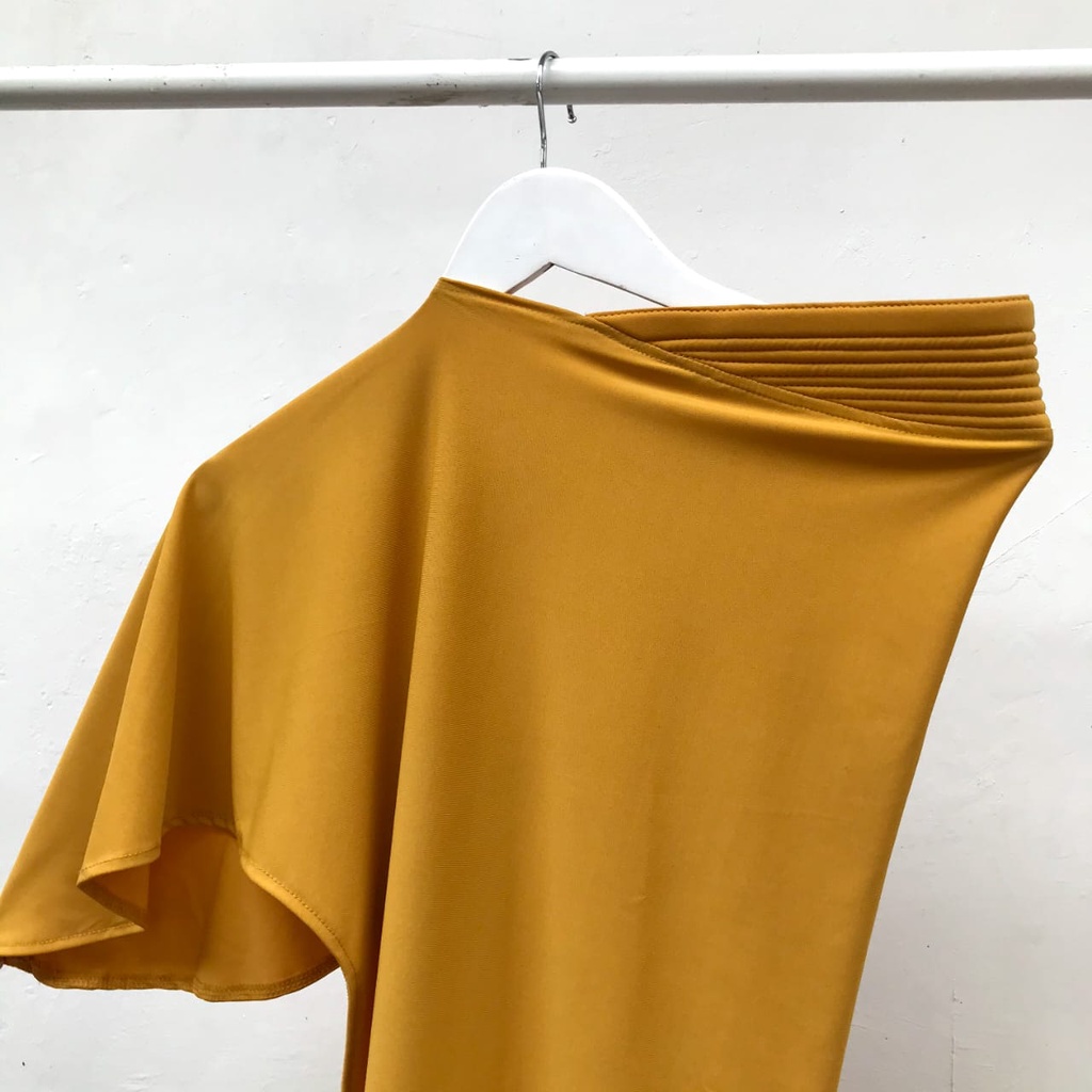 Khimar Jersey Premium / Khimar Pinguin / Khimar Jersey / Jilbab Kerudung Intant-Penguin Mustard