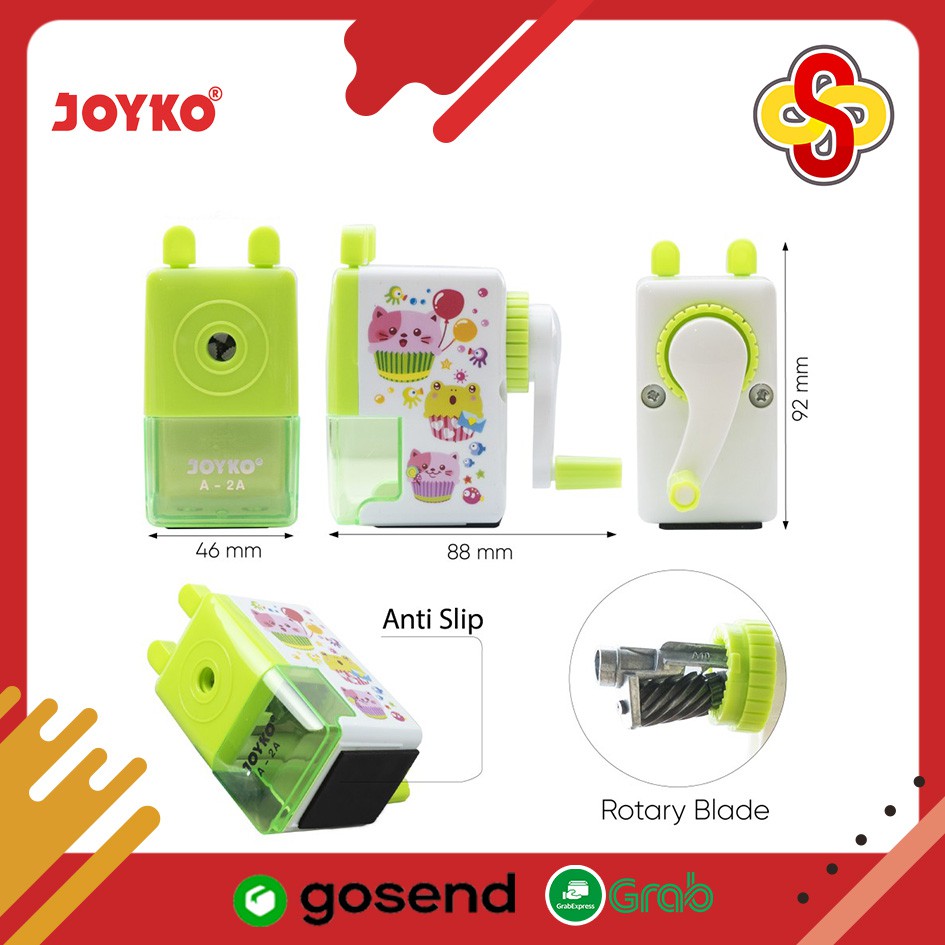 Rautan Pensil / Sharpener / Serutan Putar Joyko A-2A