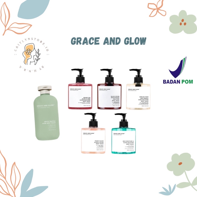 Grace and Glow Body Wash Black Opium Brightening Solution / English Pear Anti Acne Solution / Rouge 540 Glow &amp; Firm