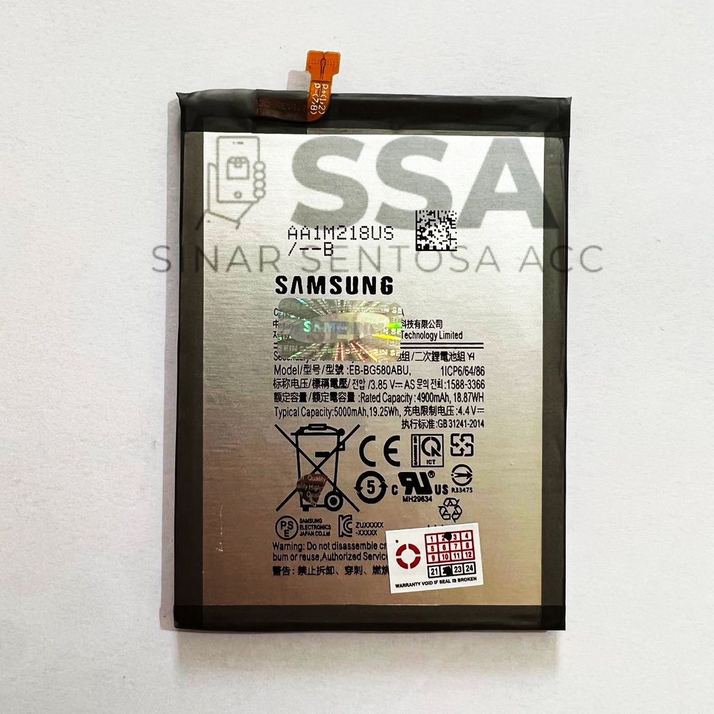 Baterai Original 100% Samsung Galaxy M20 2019 A30 2019 EB-BG580ABU G580 M205 M305 Batre Batu Batrai Battery Ori HP Awet Garansi