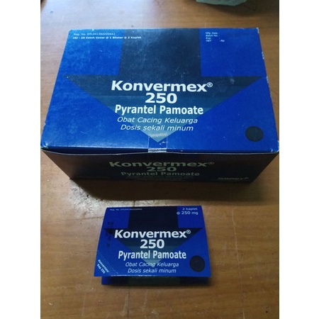 KONVERMEX TABLET 250MG PER STRIP ISI 2 TAB OBAT CACING KREMI