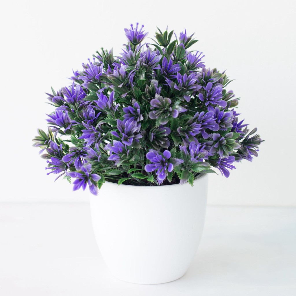 BOS236 Bunga Plastik / Pajangan Bunga Artifisial-Biru