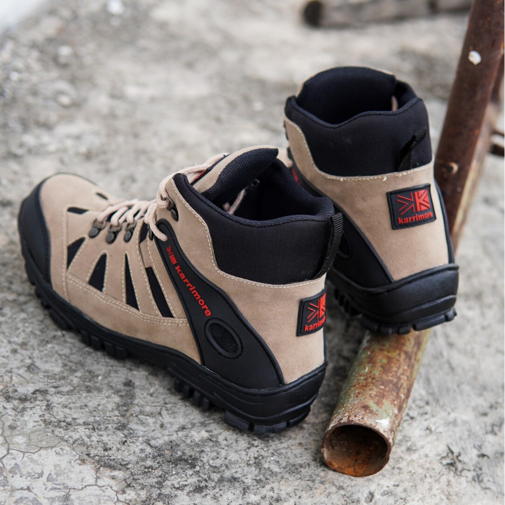 SM88 - Sepatu Gunung Pria Karrimore Cream Boots Safety Hiking Boot Septi Cowok Outdoor Bots Keren