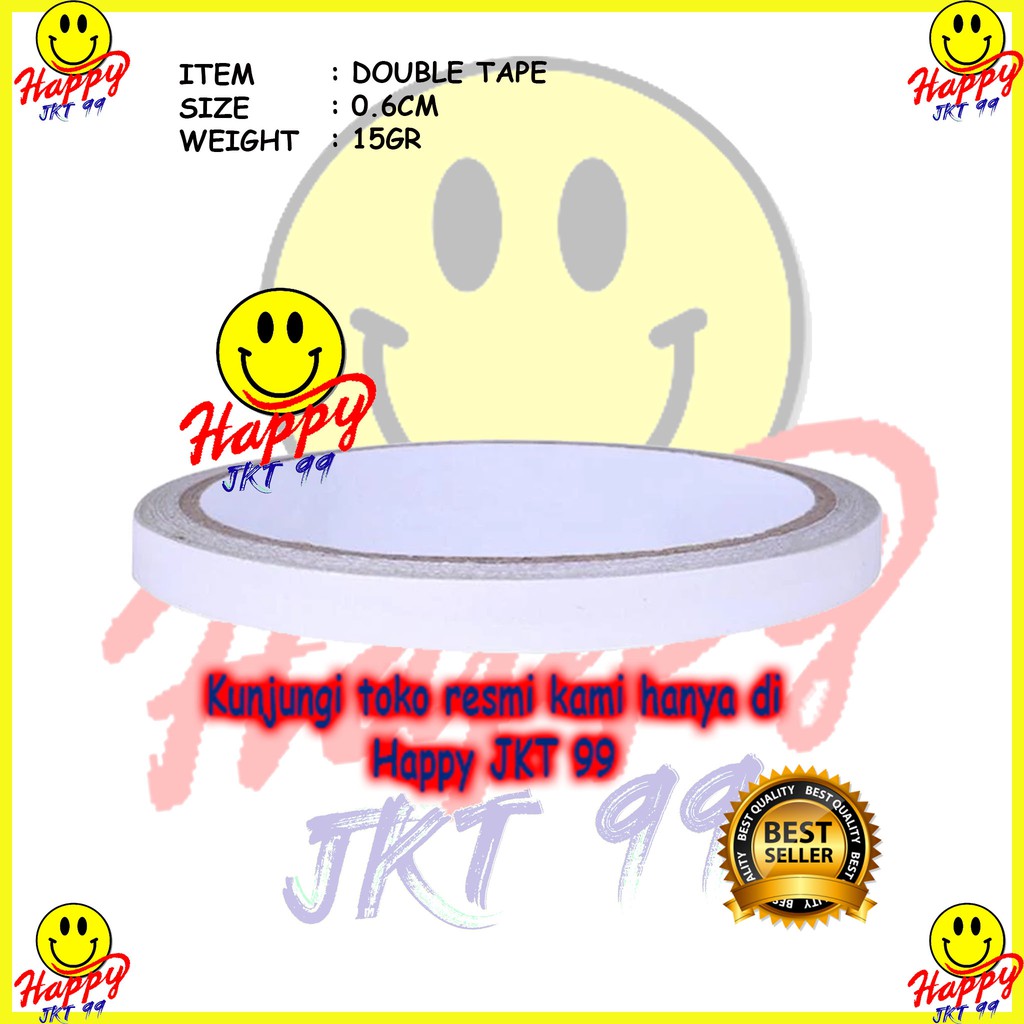 [ HAPPY JKT 99 ] ISOLASI DOUBLE TAPE SOLVENT 0.6CM X 12M