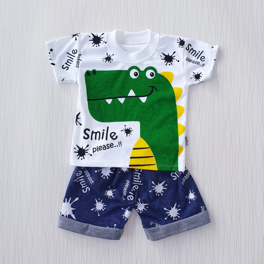 setelan pakaian anak laki-laki / baju bayi  crocodile