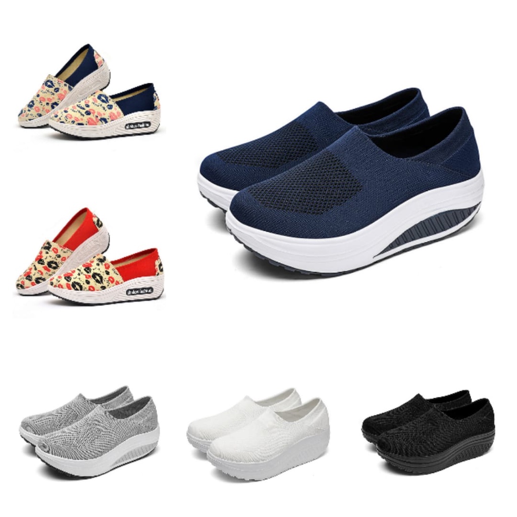 SHOEGALLERY LV0116 &quot;FREE BOX&quot; Sepatu Sneakers Wanita Pansus Polos Import
