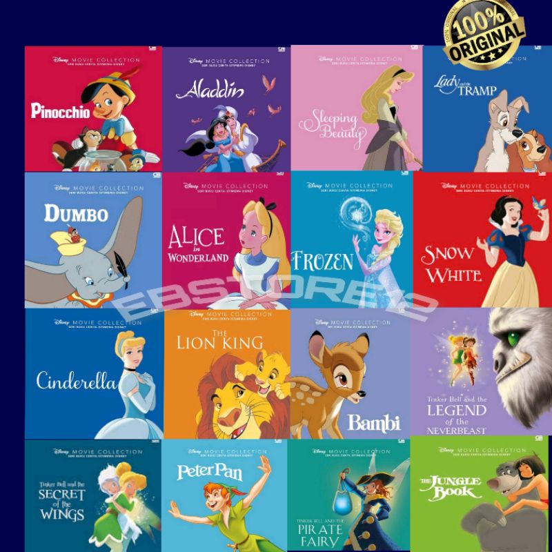 Buku anak seri buku cerita istimewa disney : the lion king , Aladdin, Cinderella, Pinokio, Dumbo, Fr
