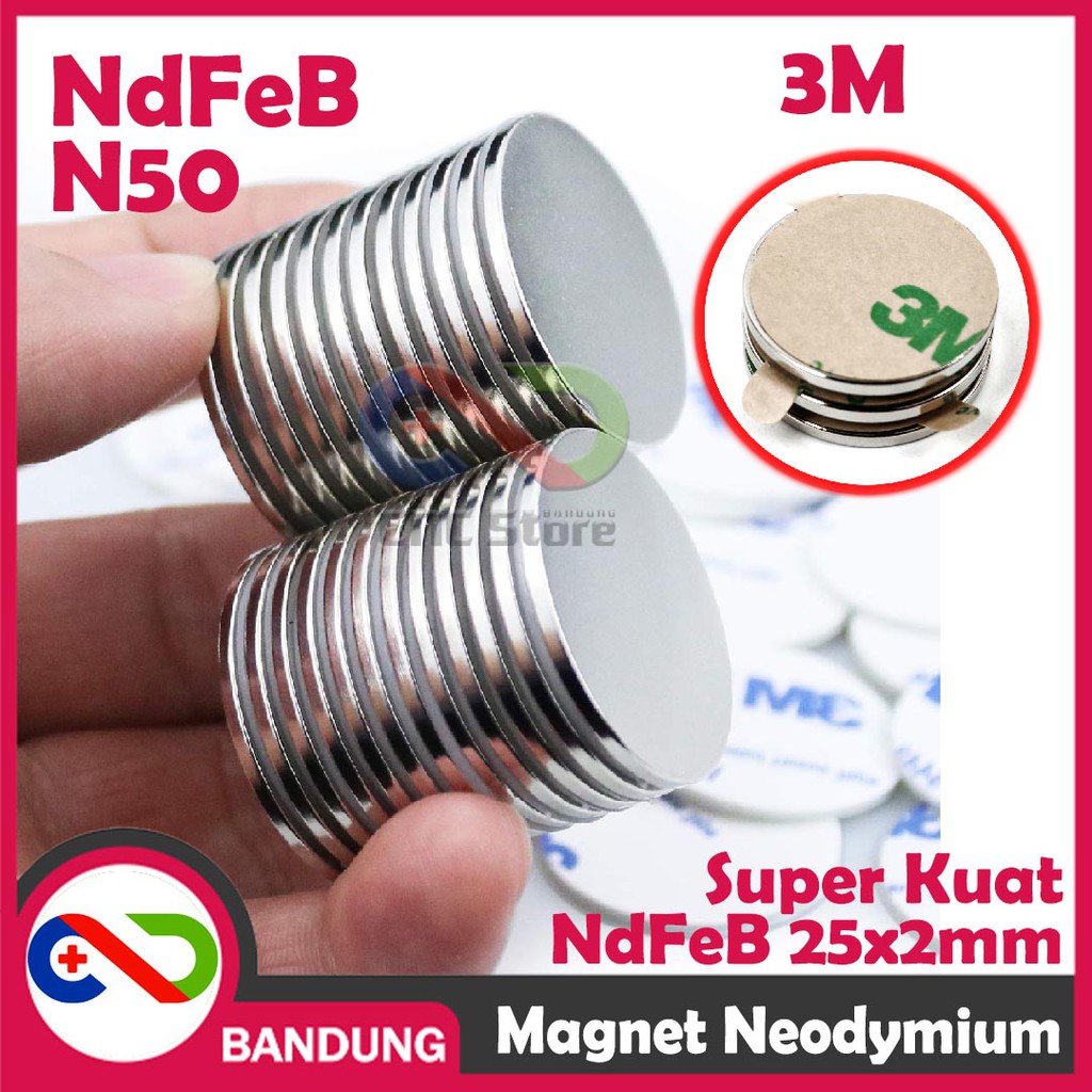 MAGNET NEODYMIUM NDFEB BULAT PERMANEN 25X2MM