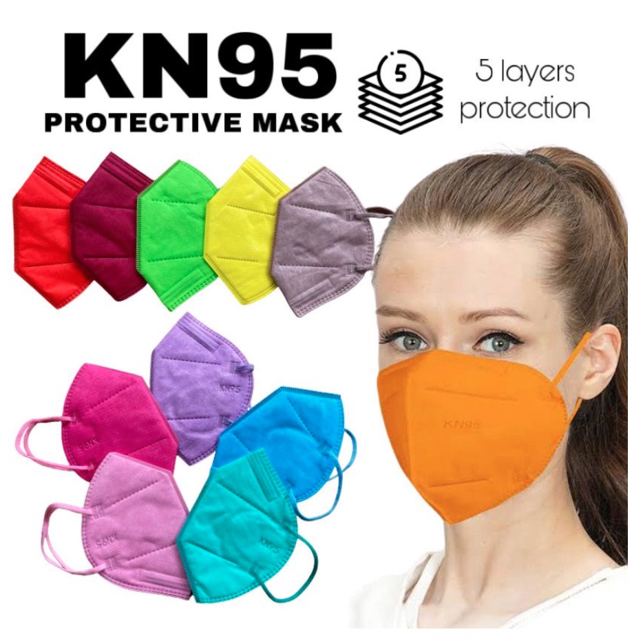 MASKER KN95 ANTI VIRUS 5 PLY WARNA DISPOSABLE PROTECTIVE MASK TEBAL