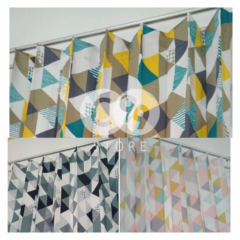 Gorden Pintu Jendela Plisket Motif Piramid Kawat S Aneka Warna