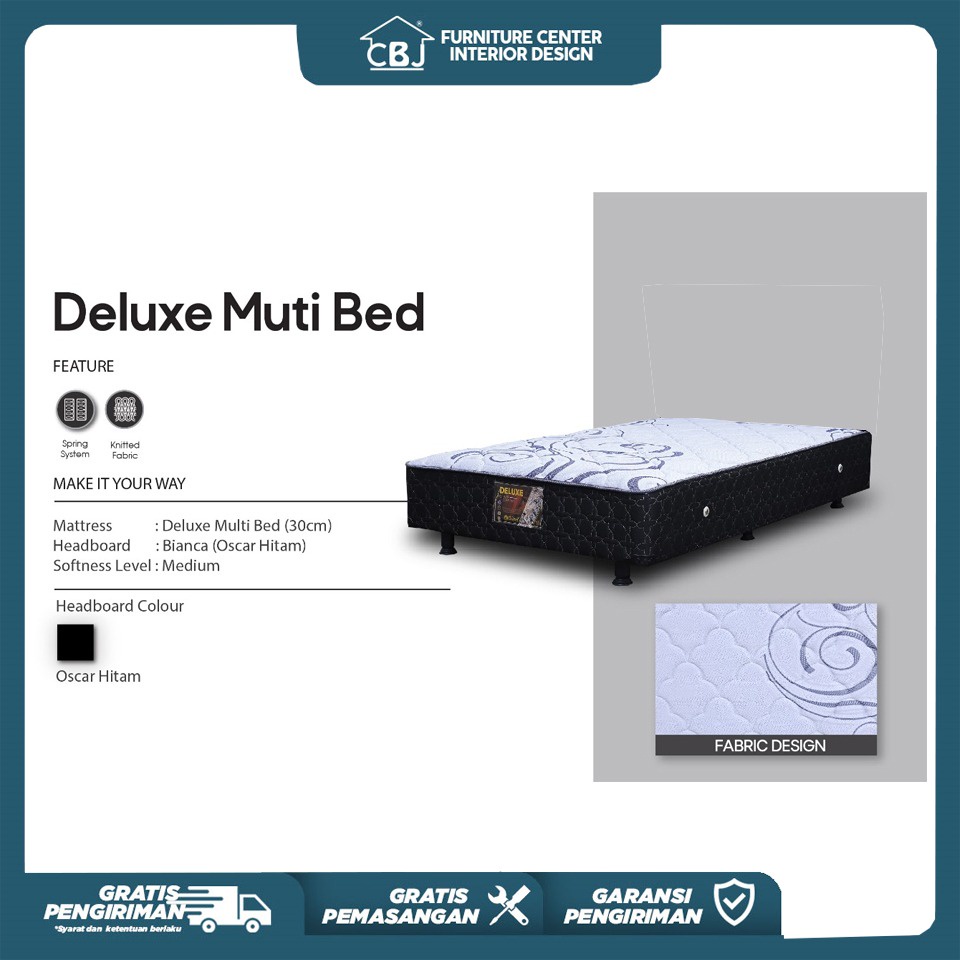 Central Kasur Springbed Deluxe Multibed - Tanpa Sandaran - 180x200