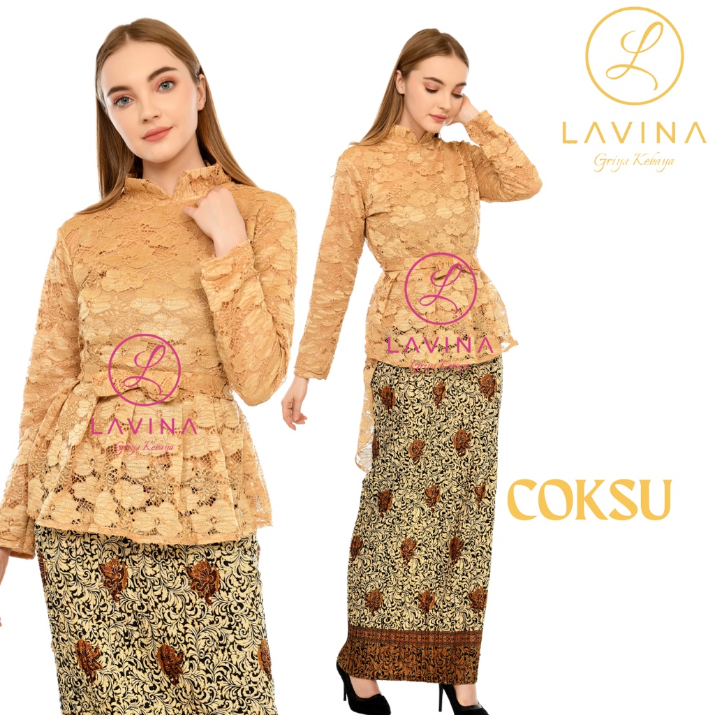 KEBAYA MODERN BRUKAT PINGUIN SETELAN  &amp; ROK PLISKET BATIK TERBARU