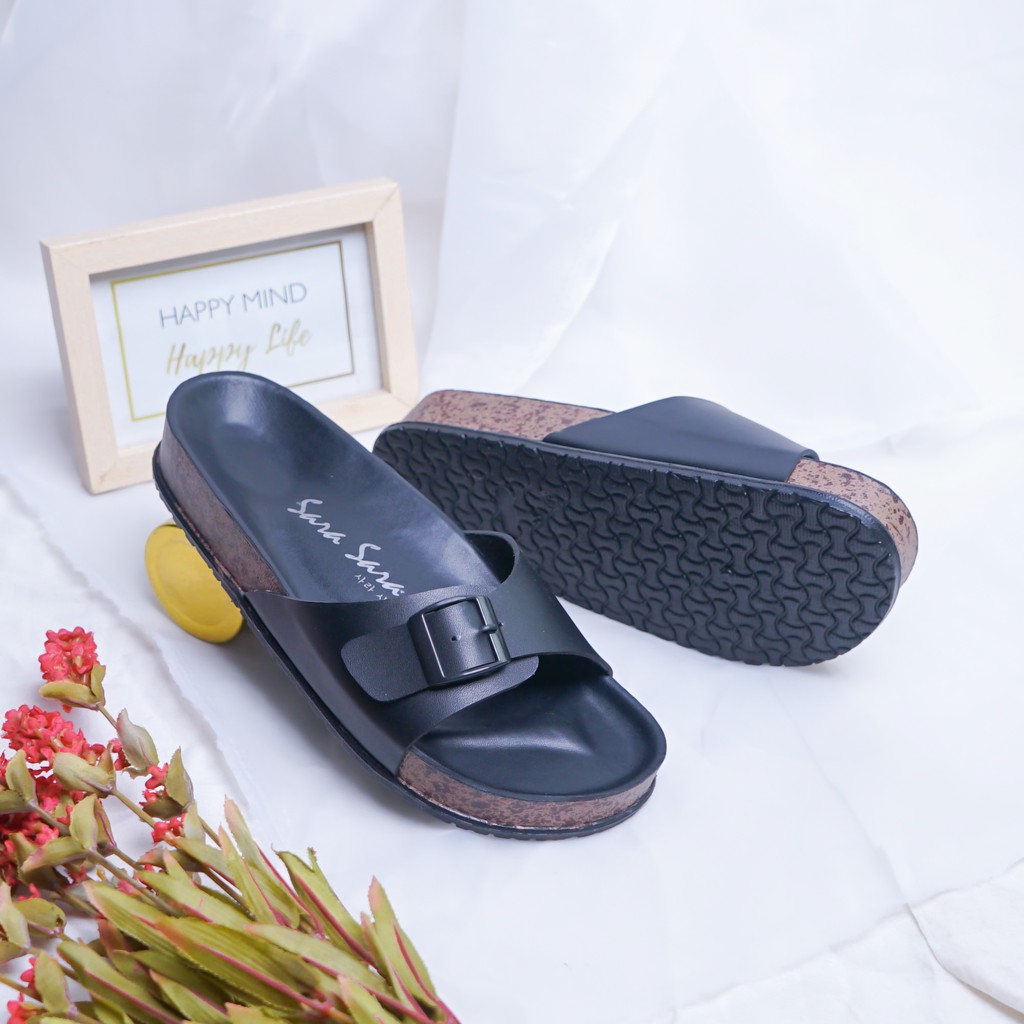 Sara Sara Billy Sandal Selop Wanita Model Birken Sendal Slop Casual Cantik Ban Satu Size 36-41