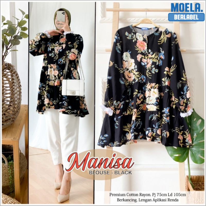 Blouse motif bunga / blouse floral murah / floral blouse busui murah / Manisa blouse
