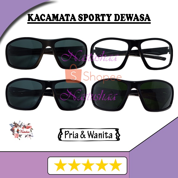 Kacamata Sepeda Bersepeda Olahraga Untuk Wanita Pria Sunglasses Cycling Lari Sports Kacamata Gaya Sporty Model Wrap Arounds Unisex