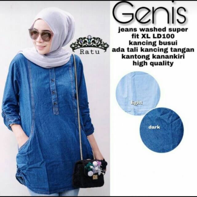 COD BAJU JEANS WANITA  BLOUSE JEANS BAJU BUSUI ATASAN JEANS WANITA ATASAN WANITA BAHAN JEANS