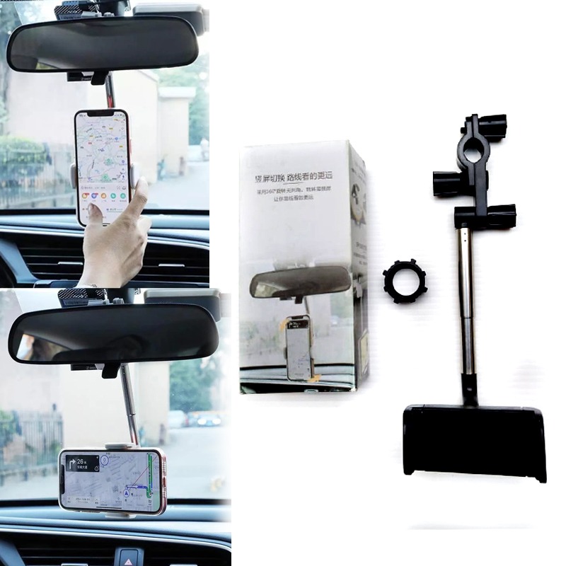 Universal Car Spion Holder Dudukan Ponsel Pada Kaca Spion Tengah Mobil