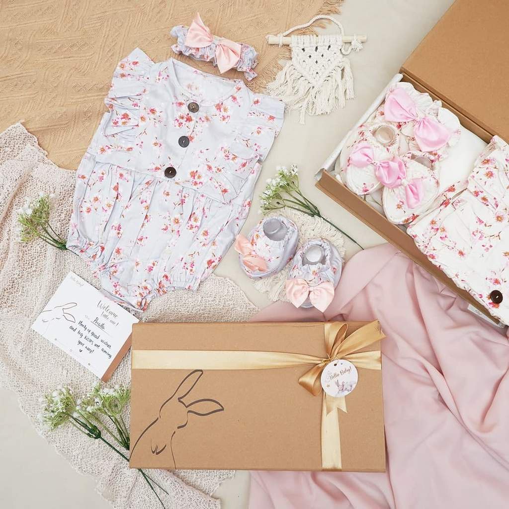 LIO035 Girls Baby Hampers 0-12 months/ Hampers bayi newborn/ Kado bayi/ baby girl gift set-Katniss Soft Blue