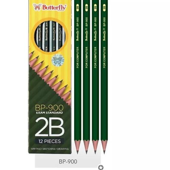 

QA9$M Nyaman .Butterfly Pensil Ujian 2B BP - 900 / Pensil 2B (12 PCS),.,.