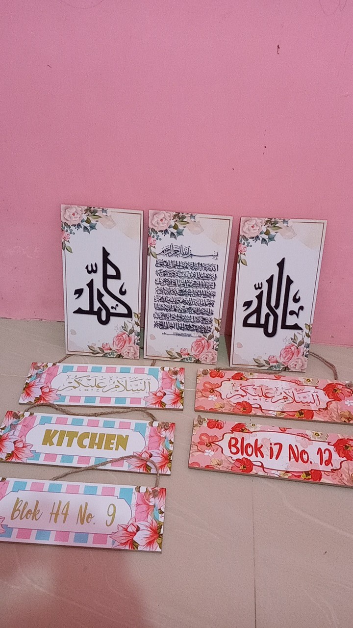Decor Art Hiasan Pajangan Dinding Wall Decor Rumah Shabby Chic Gantungan Assalamualaikum - Ab 7