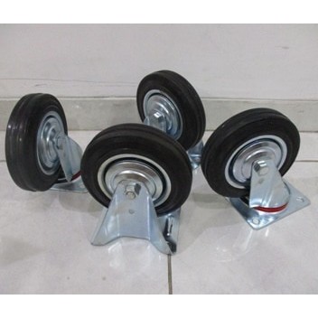 MASSAKI Roda Karet 6 inch/Roda Trolley/Roda Gerobak Hidup Mati***TOP