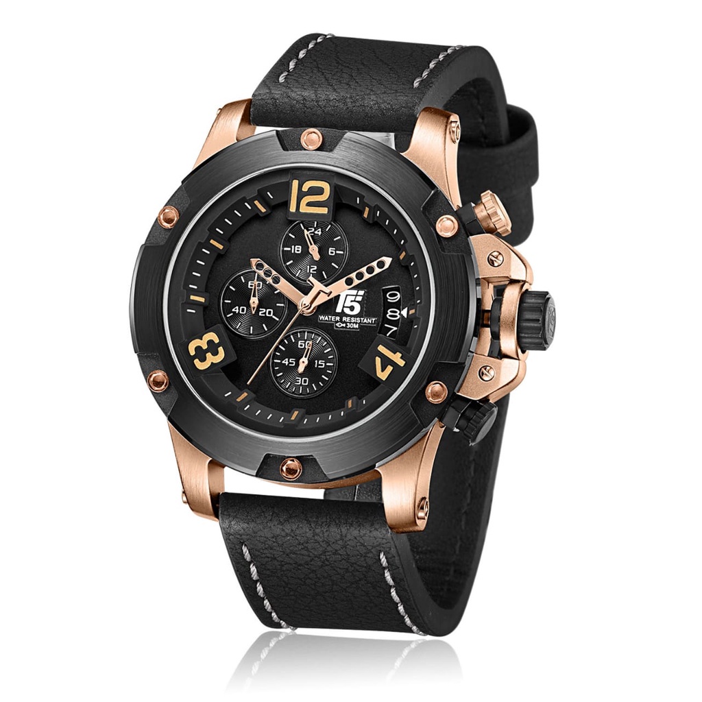 T5 H3638G original chronograph bergaransi free tin box dan tas