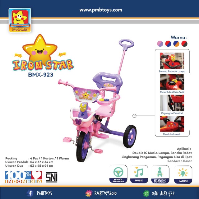 Sepeda Anak Tricycle PMB BMX-923 Iron Man