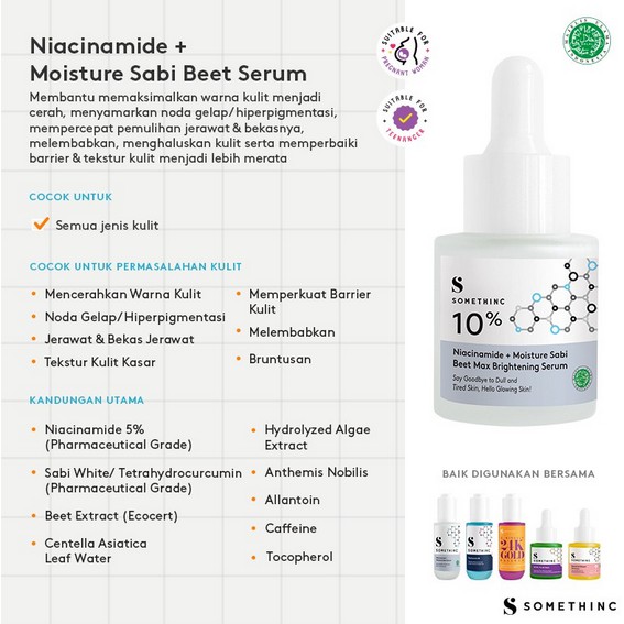 SOMETHINC 5% Niacinamide + Moisture Sabi Beet Serum / 10% Niacinamide + Moisture Sabi Beet Serum