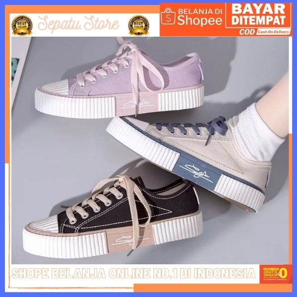 SS 209 / Sepatu Sneakers Canvas Wanita Impor - Sepetu wanita Kanvas