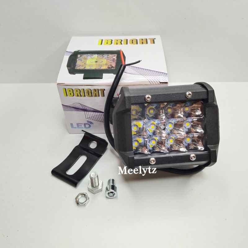 Original IBRIGHT Lampu tembak sorot CWL 12 Led 2 warna 6 mode waterproof