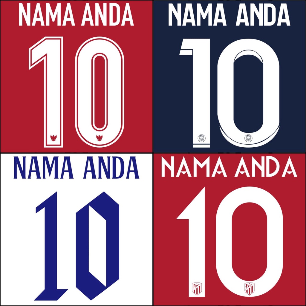 (BELUM TERMASUK JERSEY) PASANG NAMA DAN NOMOR PUNGGUNG DI JERSEY