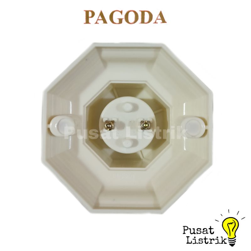 Fitting Plafon Segi 8 Cream Pagoda Rumah Lampu Cream Pagoda Fitting Segi 8