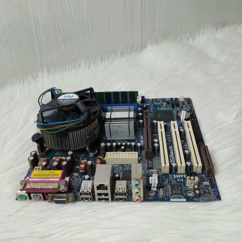 Paket Motherboard ASRock 775i65G duel chanel LGA 775+Processor Intel Pentium D 2,8Ghz +Ram 1gb