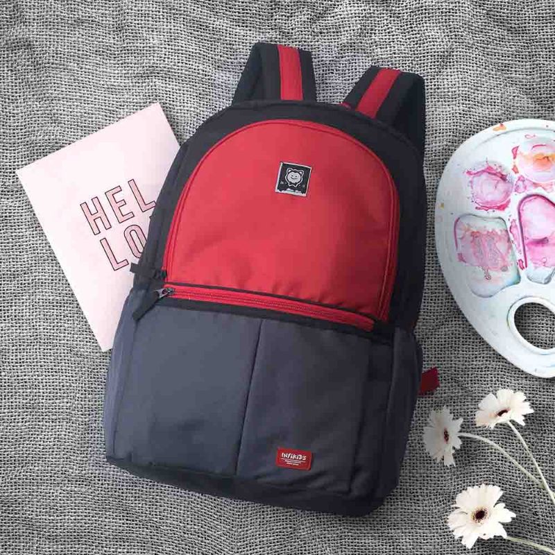 ORIGINAL Tas Anak Sekolah SD Hitam Merah | Tas Ransel Backpack Anak Laki Perempuan Terbaru | Tas Anak Cewe Cowo