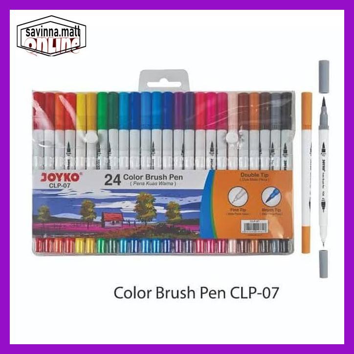 

U0Uo879- Set 24 Joyko Double Tip Color Brushpen Brush Pen Spidol Kuas Kaligrafi Y7Ry688-