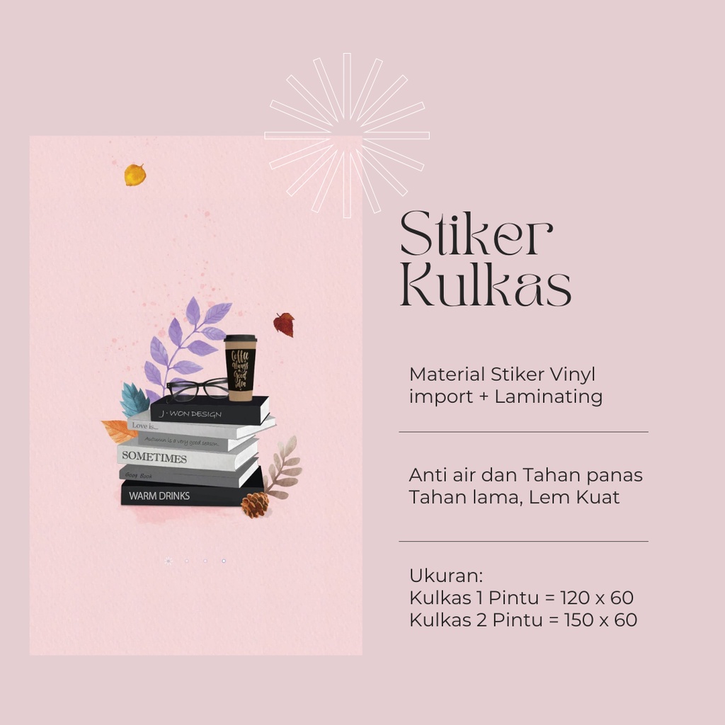 Stiker Kulkas 1 Pintu dan 2 Pintu motif Minimalist kode MT-62 - FX