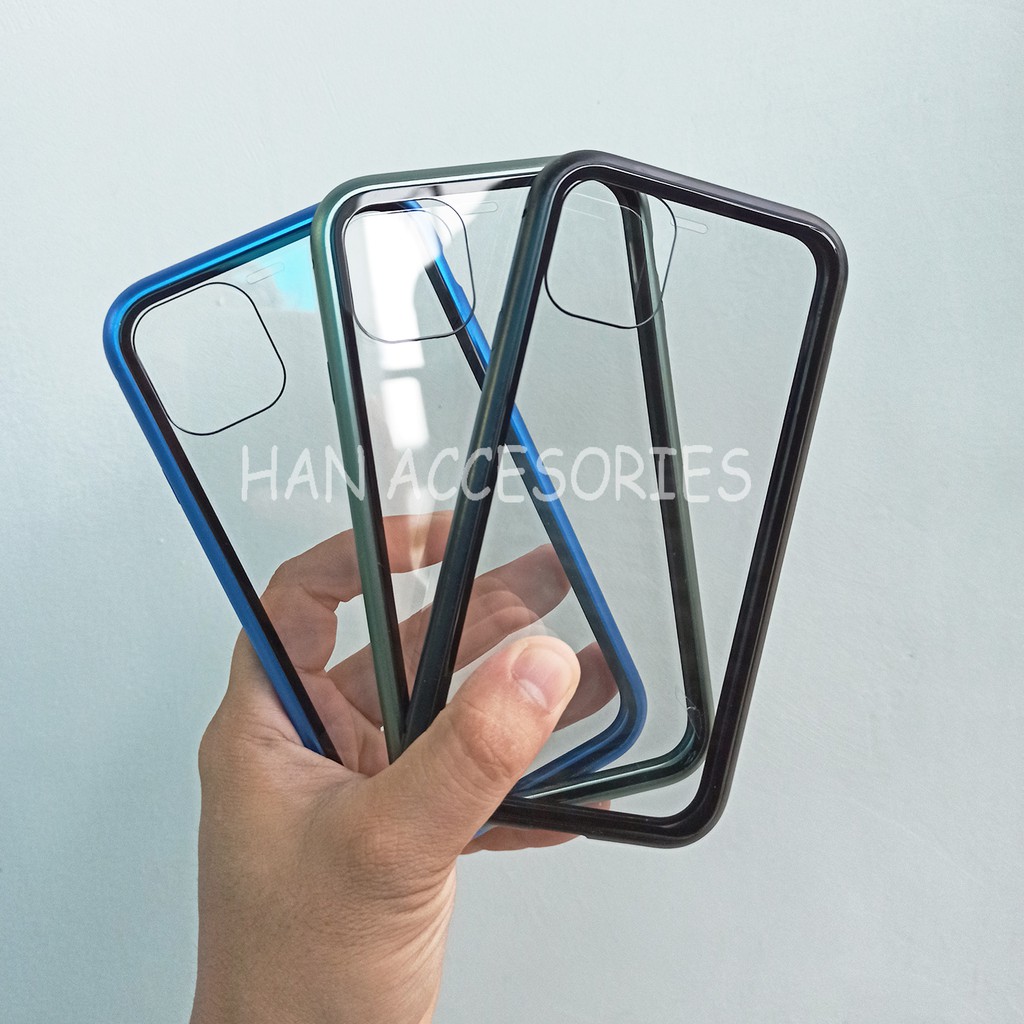 CASE IPHONE 11 6.1/11 PRO 5.8/11 PRO MAX 6.5 Case Magnetic 360 FULL GLASS Depan dan Belakang Full Protect